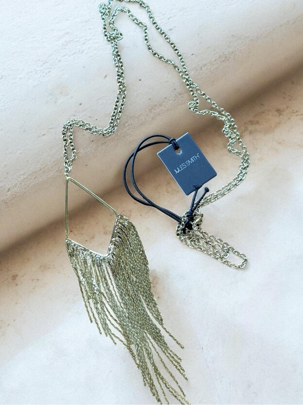 Jules Smith Gold Fringe Teardrop Pendant Necklace!
